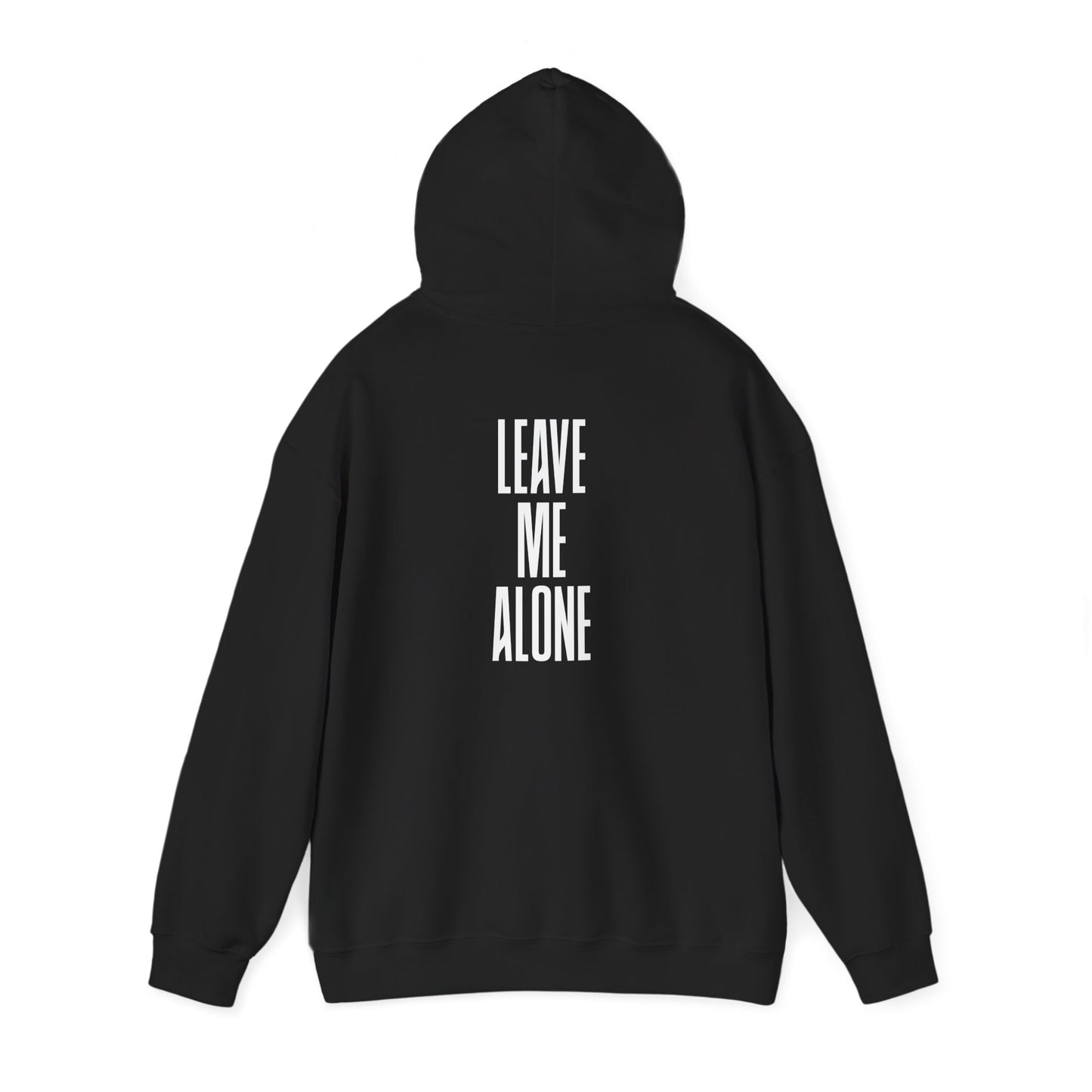 Hoodie - 'Leave Me Alone' Minimalist Black Graphic Hoodie