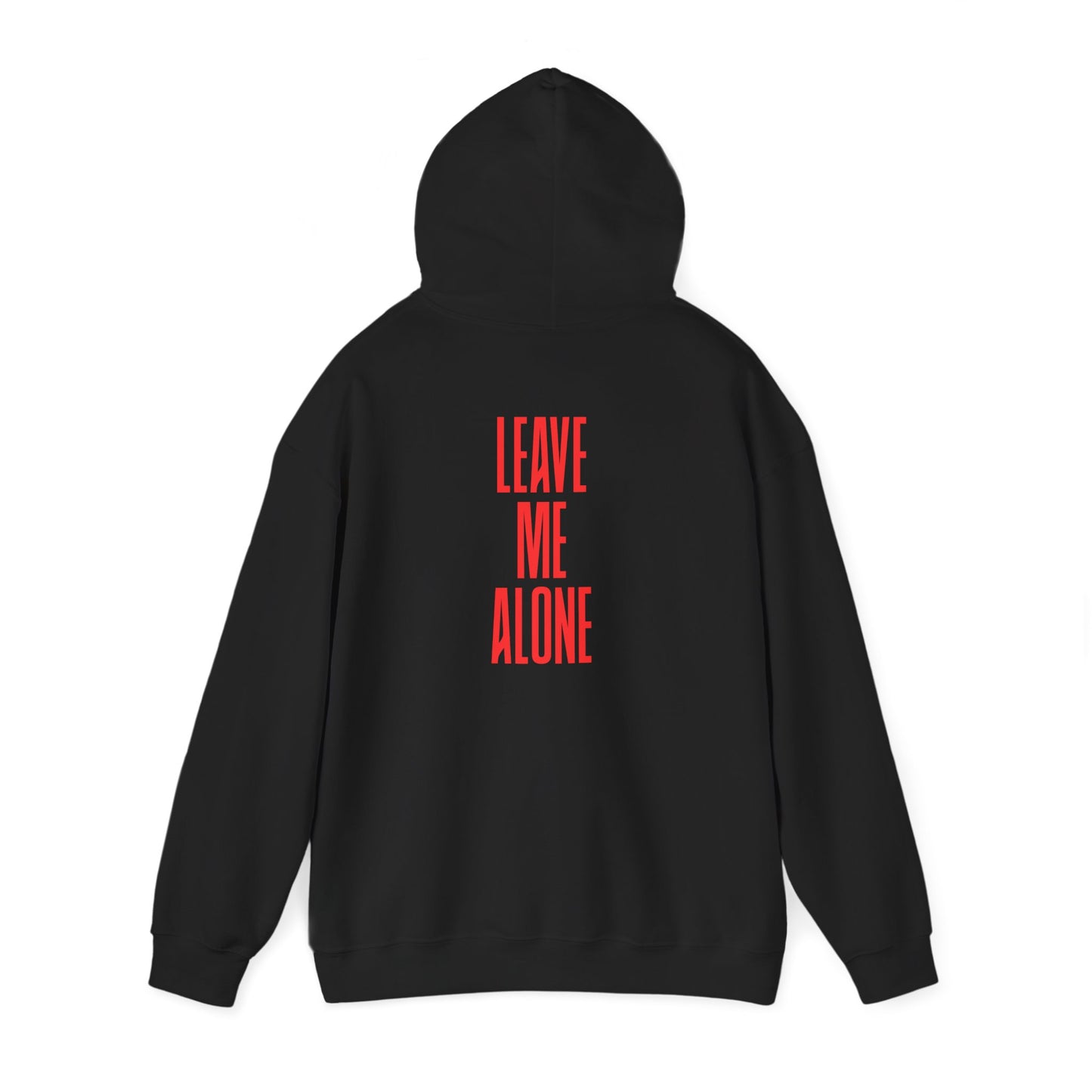 Leave Me Alone Hoodie — Minimal Pink Text Graphic Hooded Sweatshirt