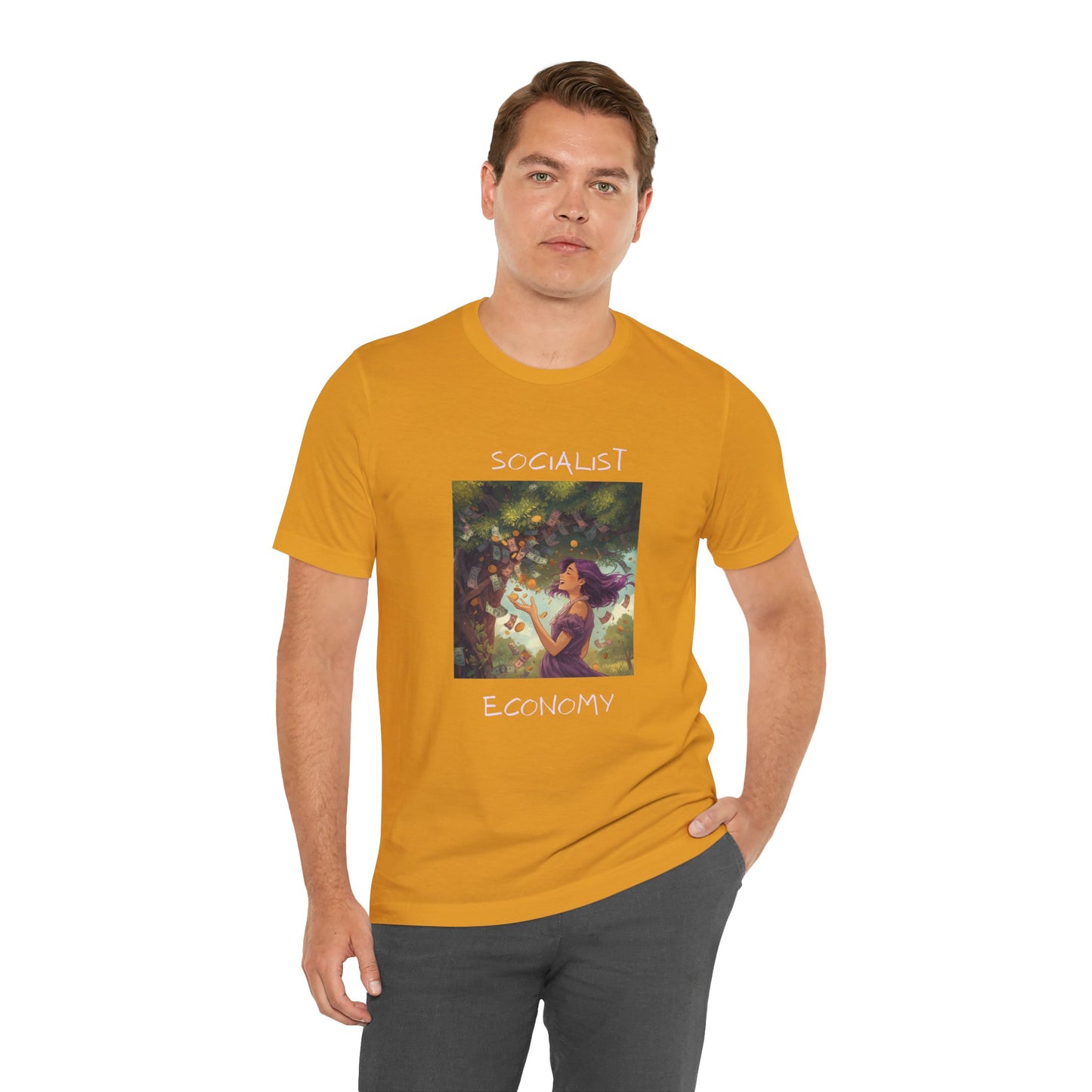 Socialist Economy Graphic Tee — Whimsical Nature Illustration T-Shirt