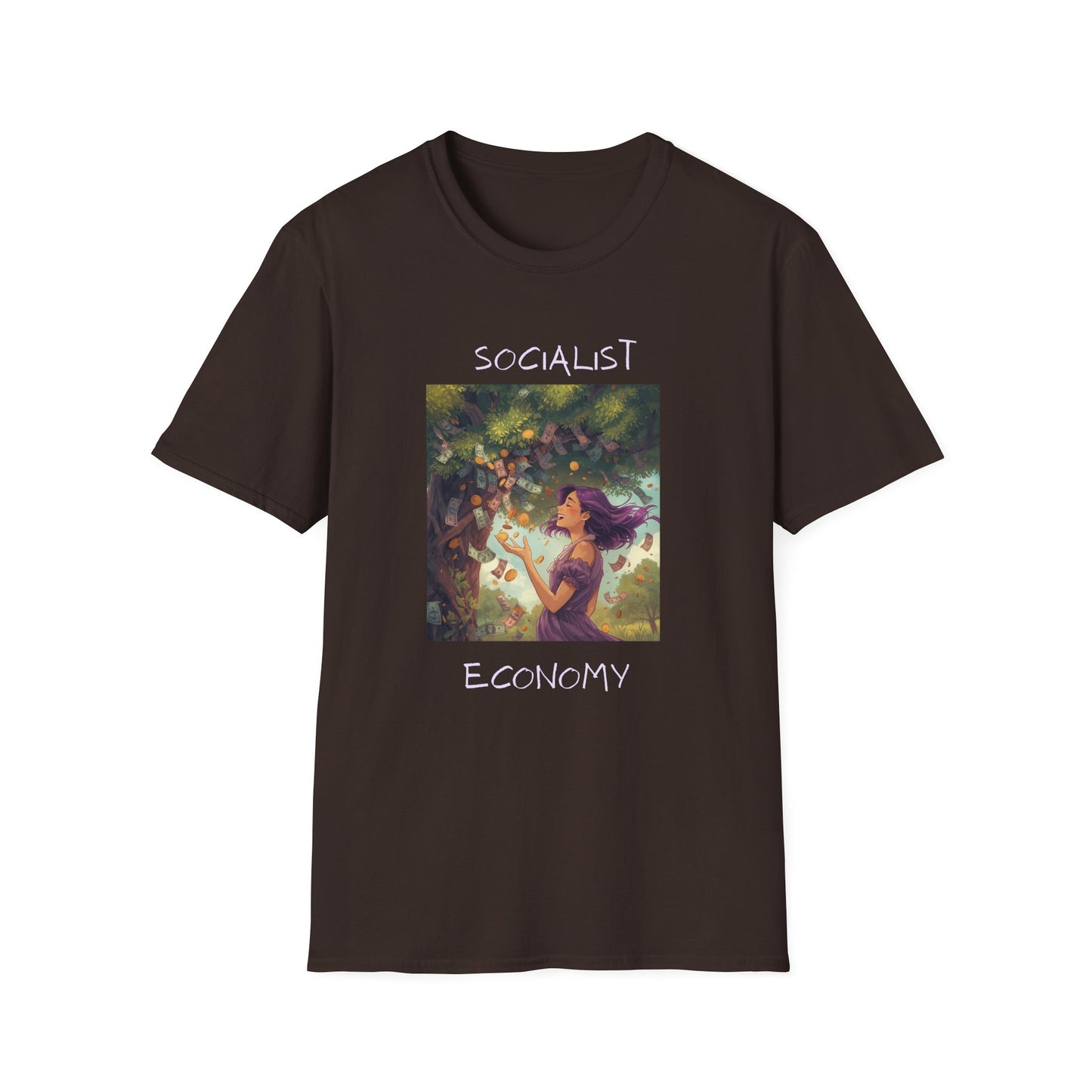 Socialist Economy T‑Shirt — Feminine Nature Illustration Political Tee