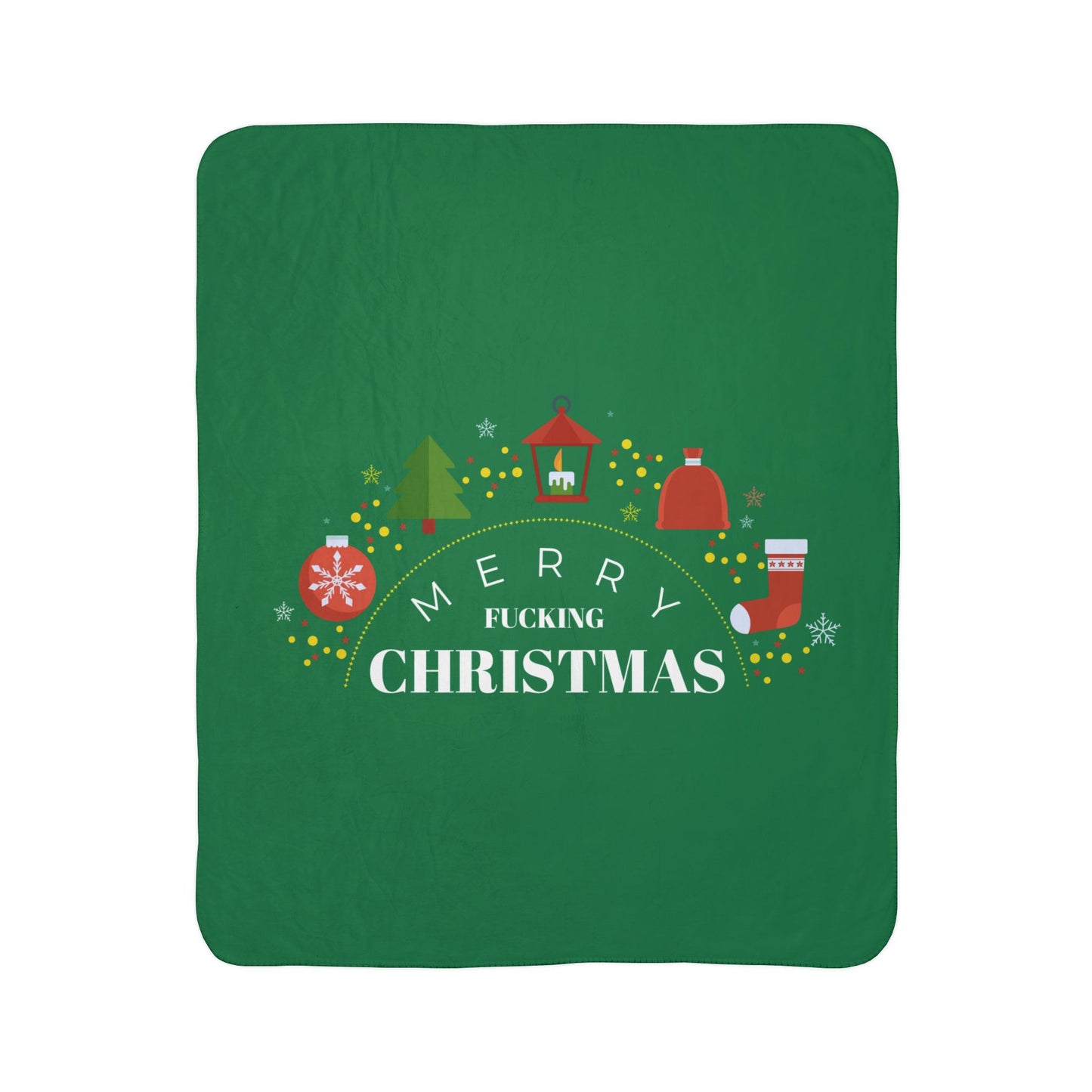 Sherpa Blanket — "Merry F*cking Christmas" Holiday Fleece Throw
