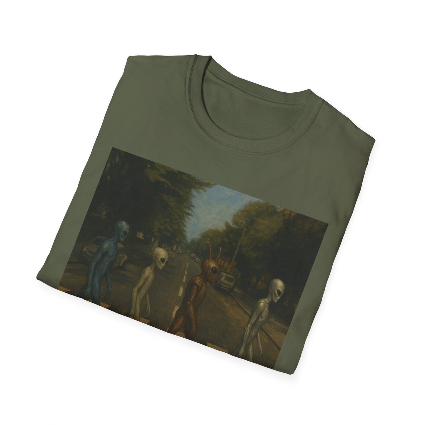 Alien Abbey Road T‑Shirt — Retro Beatles-Inspired Sci‑Fi Band Tee