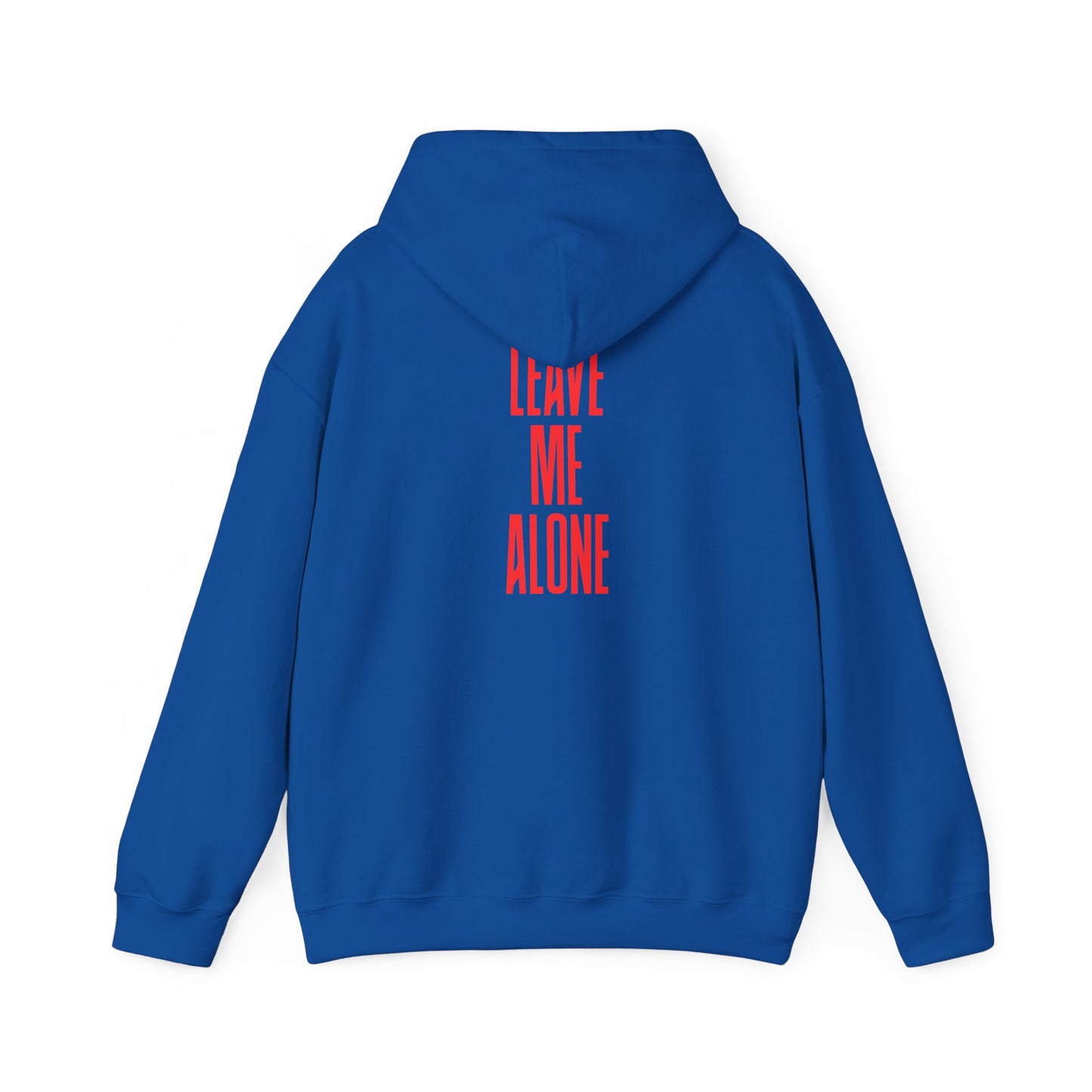 Leave Me Alone Hoodie — Minimal Pink Text Graphic Hooded Sweatshirt