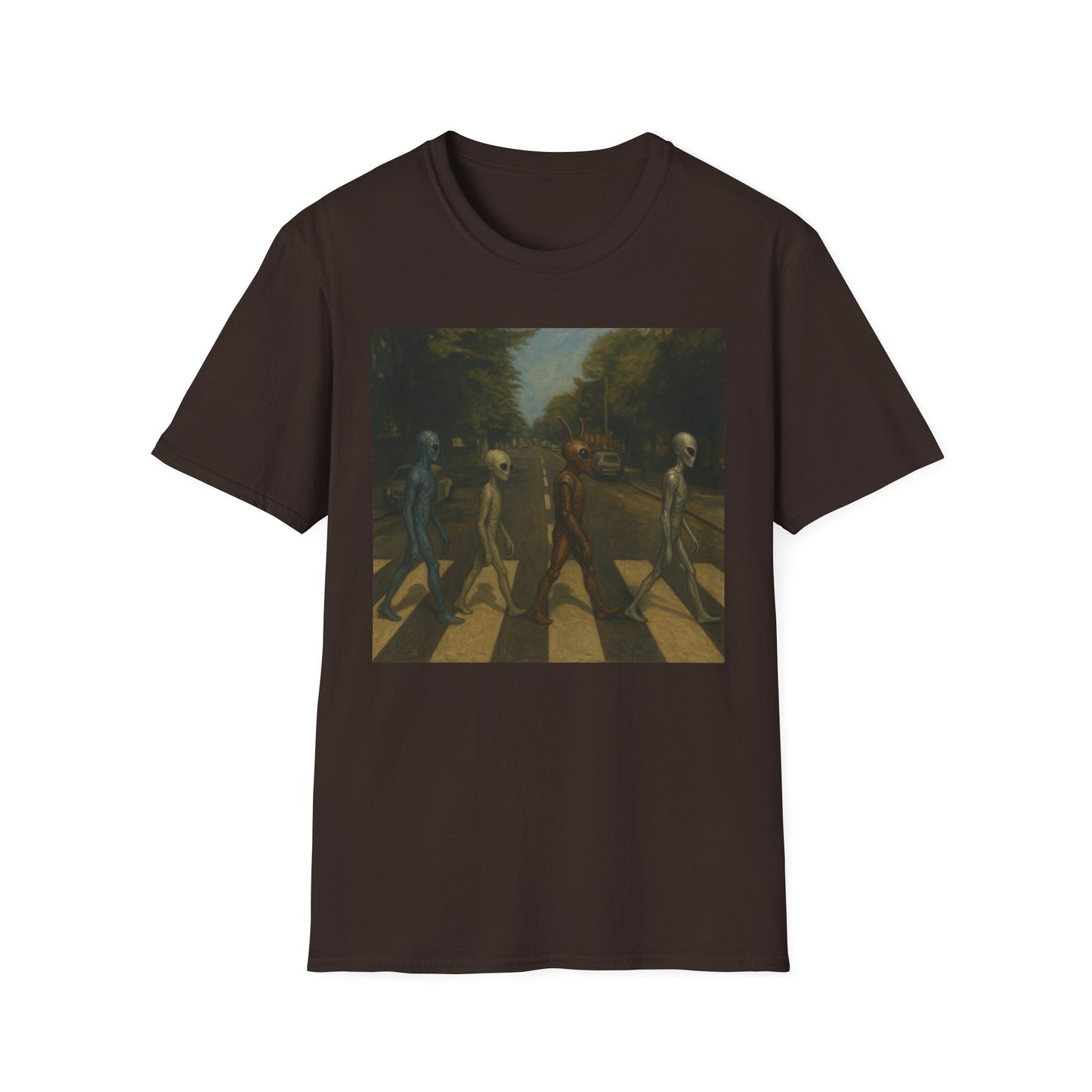 Alien Abbey Road T‑Shirt — Retro Beatles-Inspired Sci‑Fi Band Tee