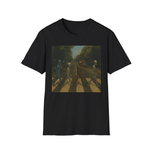 Alien Abbey Road T‑Shirt — Retro Beatles-Inspired Sci‑Fi Band Tee