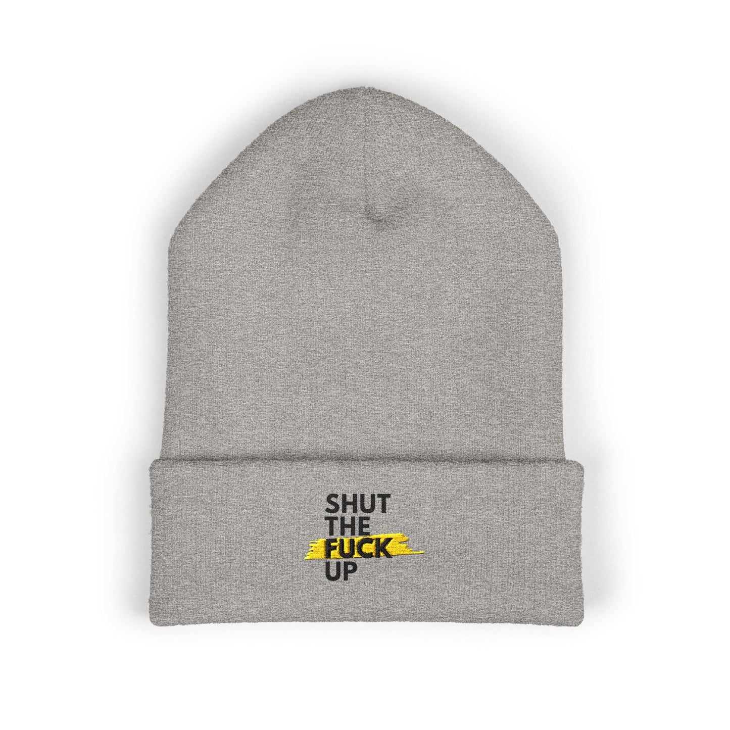 Embroidered "Shut The F*** Up" Cuffed Beanie — Bold Streetwear Winter Hat