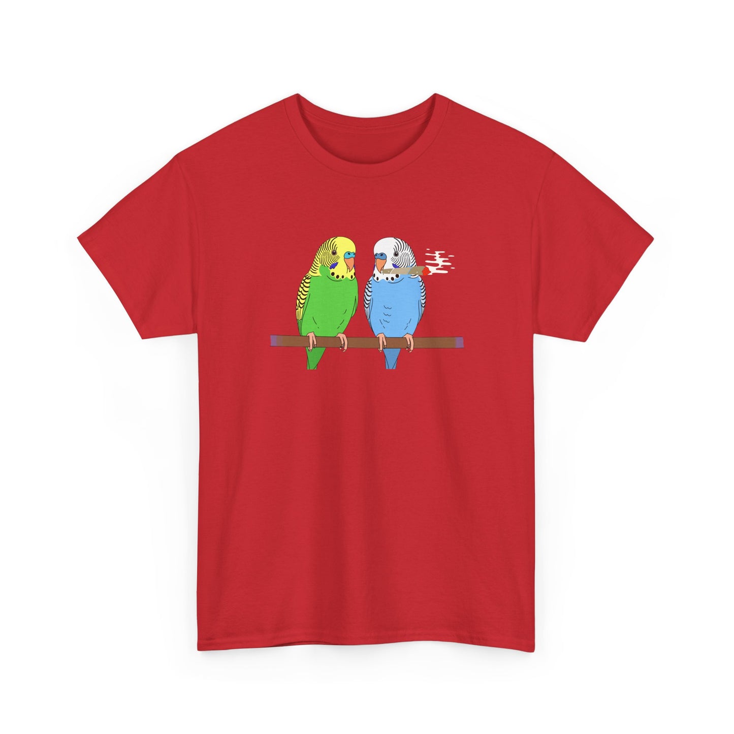 2 Birds 1 Stoned T-Shirt — Cute Parakeet Pair Graphic Tee