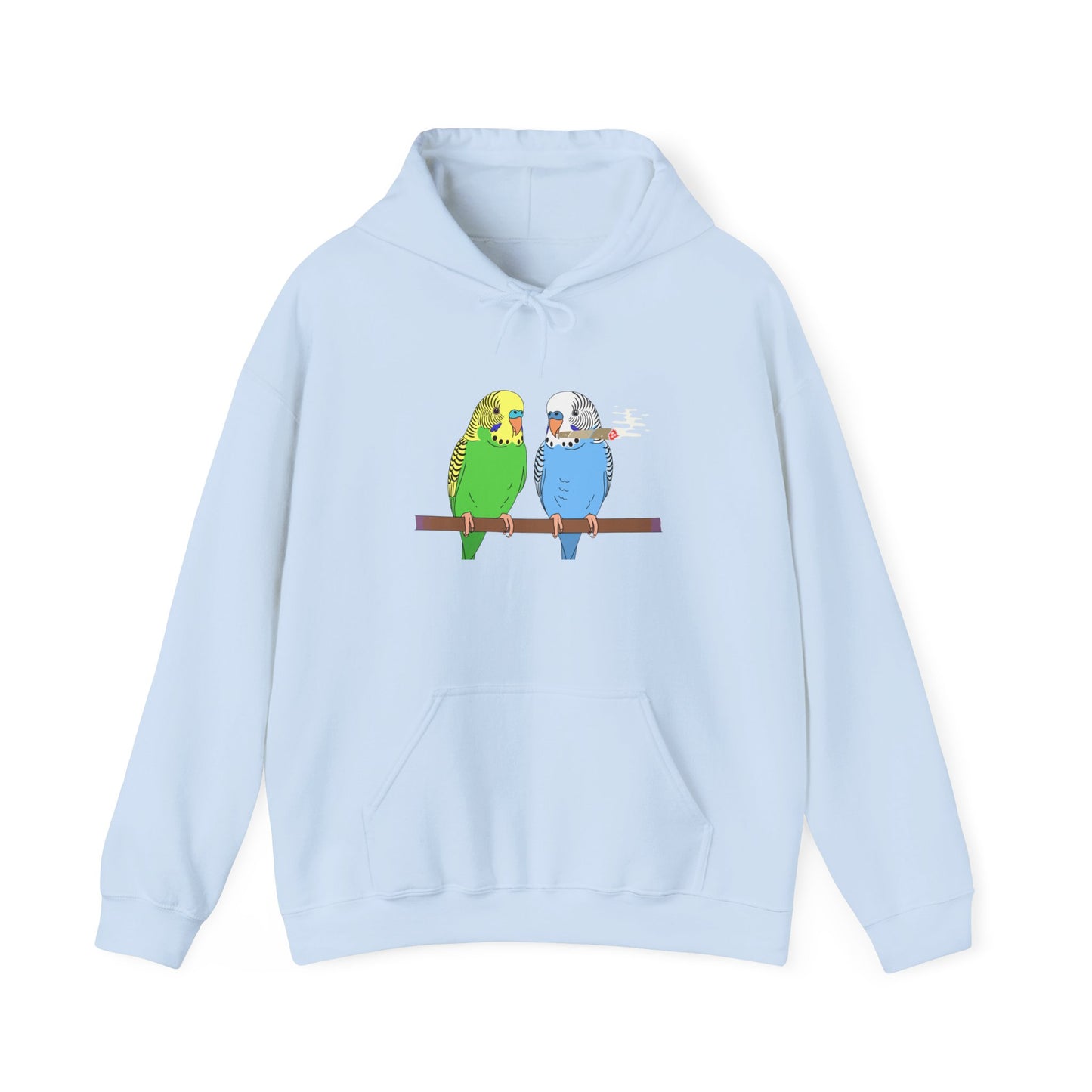 2 Birds 1 Stoned Hoodie – Cute Paired Budgerigar Bird Graphic Sweatshirt