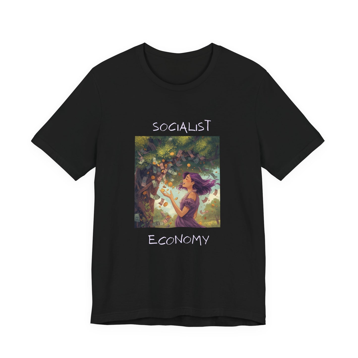 Socialist Economy Graphic Tee — Whimsical Nature Illustration T-Shirt