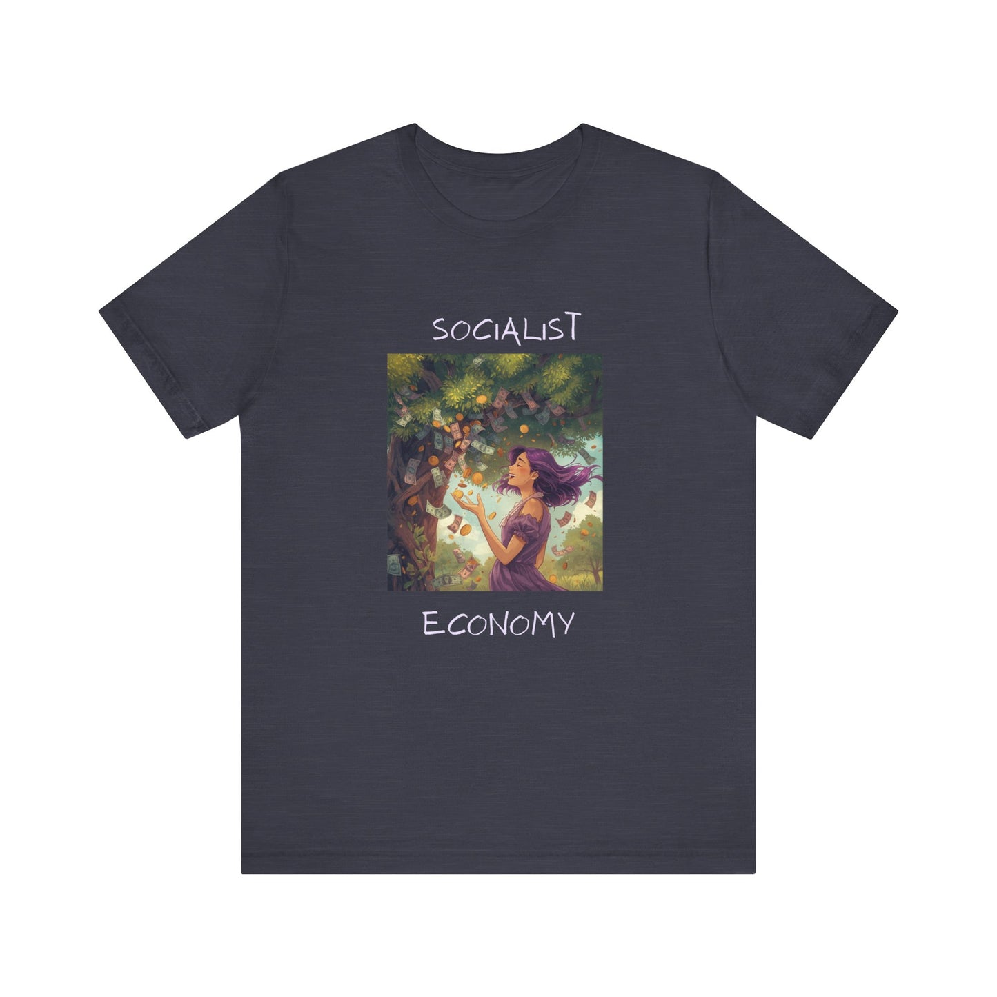 Socialist Economy Graphic Tee — Whimsical Nature Illustration T-Shirt