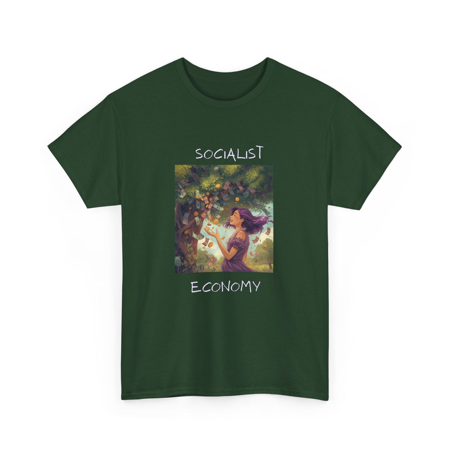 Socialist Economy Graphic Tee — Retro Fairy Illustration Political T‑Shirt
