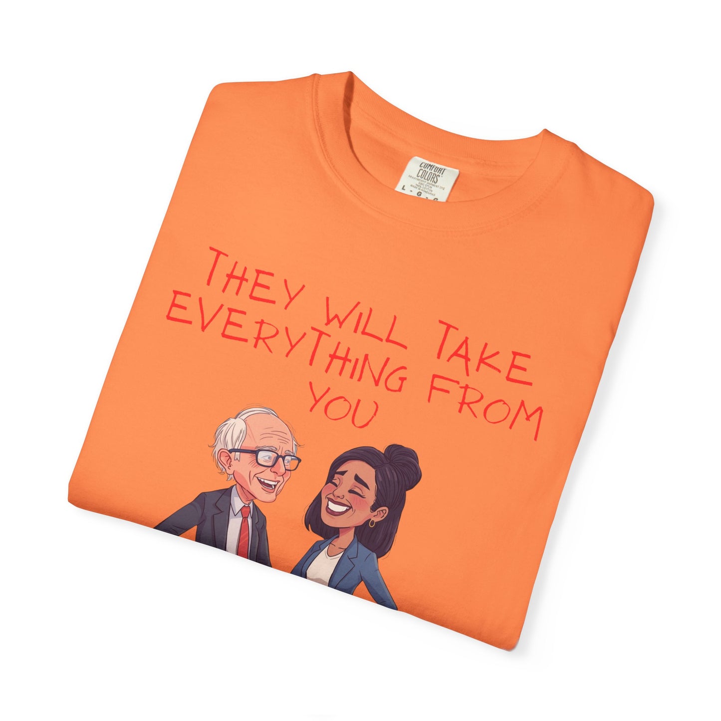 T-Shirt — 'They Will Take Everything From You But Your Job' Cartoon Duo Graphic Tee