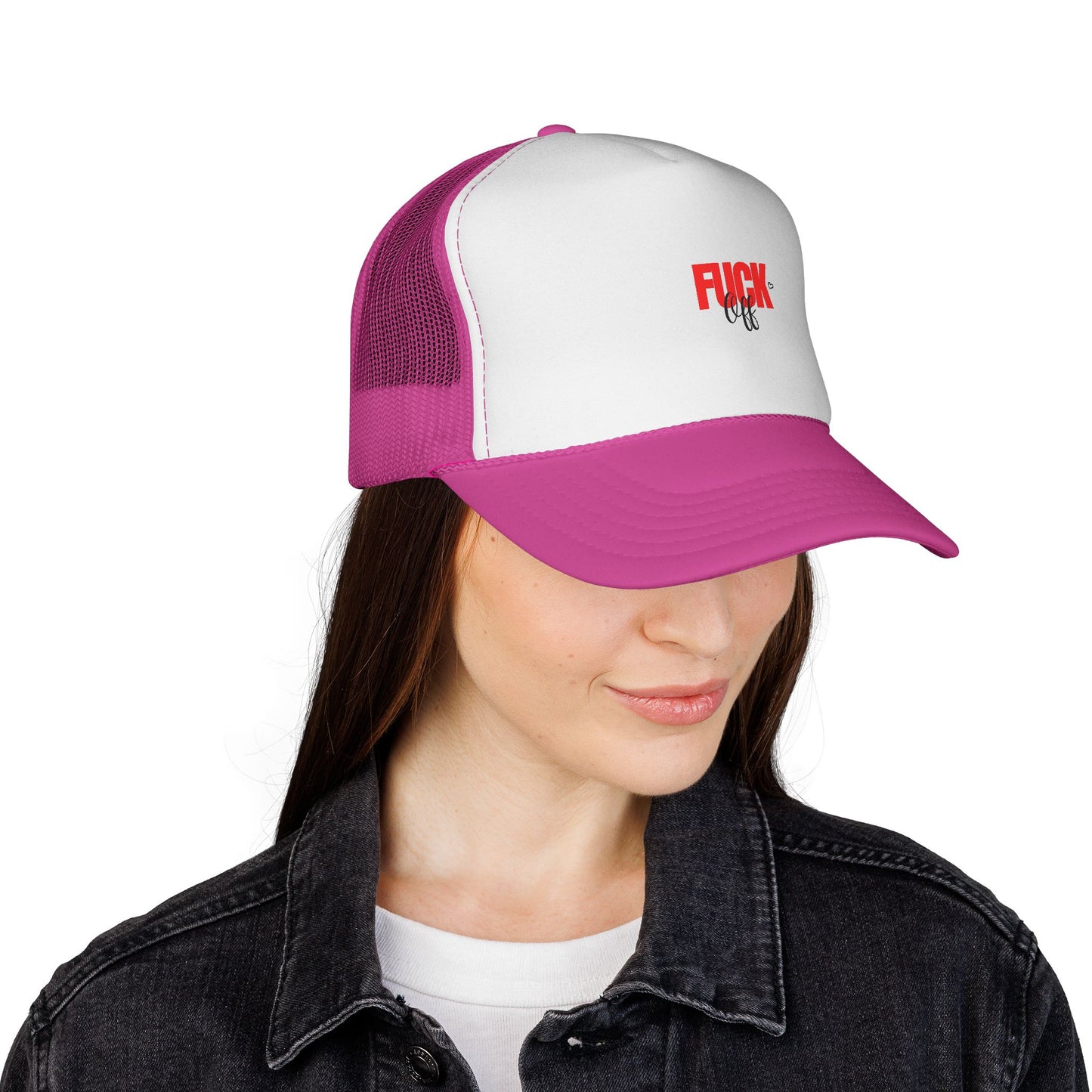 Trucker Cap — Distressed Red 'F***' Logo Mesh Hat