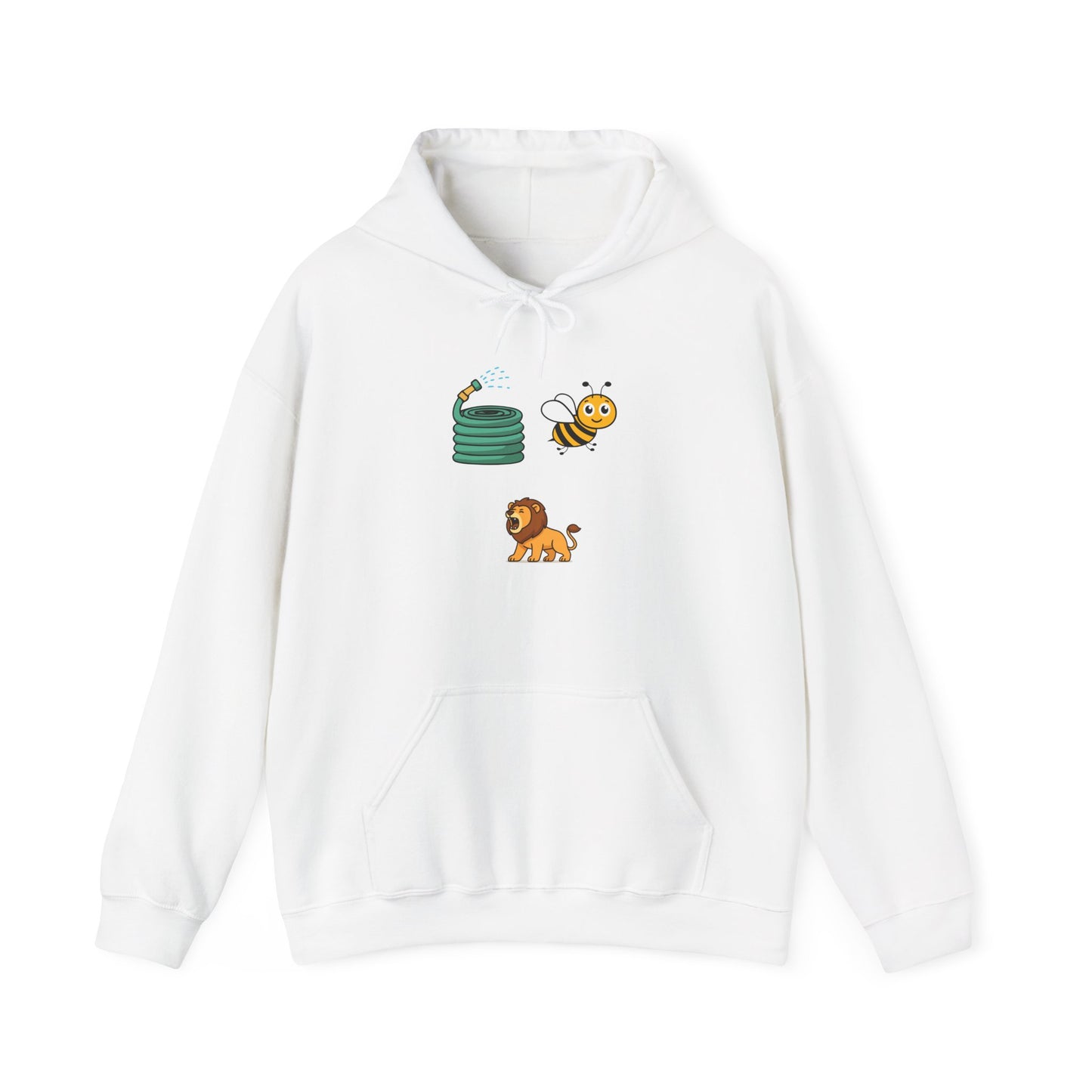 Hose Bee Lion Hoodie — Cute Emoji Puzzle Graphic Sweatshirt