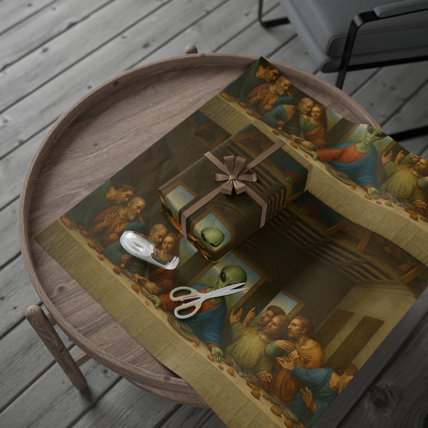 Renaissance Portraits Wrapping Paper Roll — Vintage Oil Painting Gift Wrap