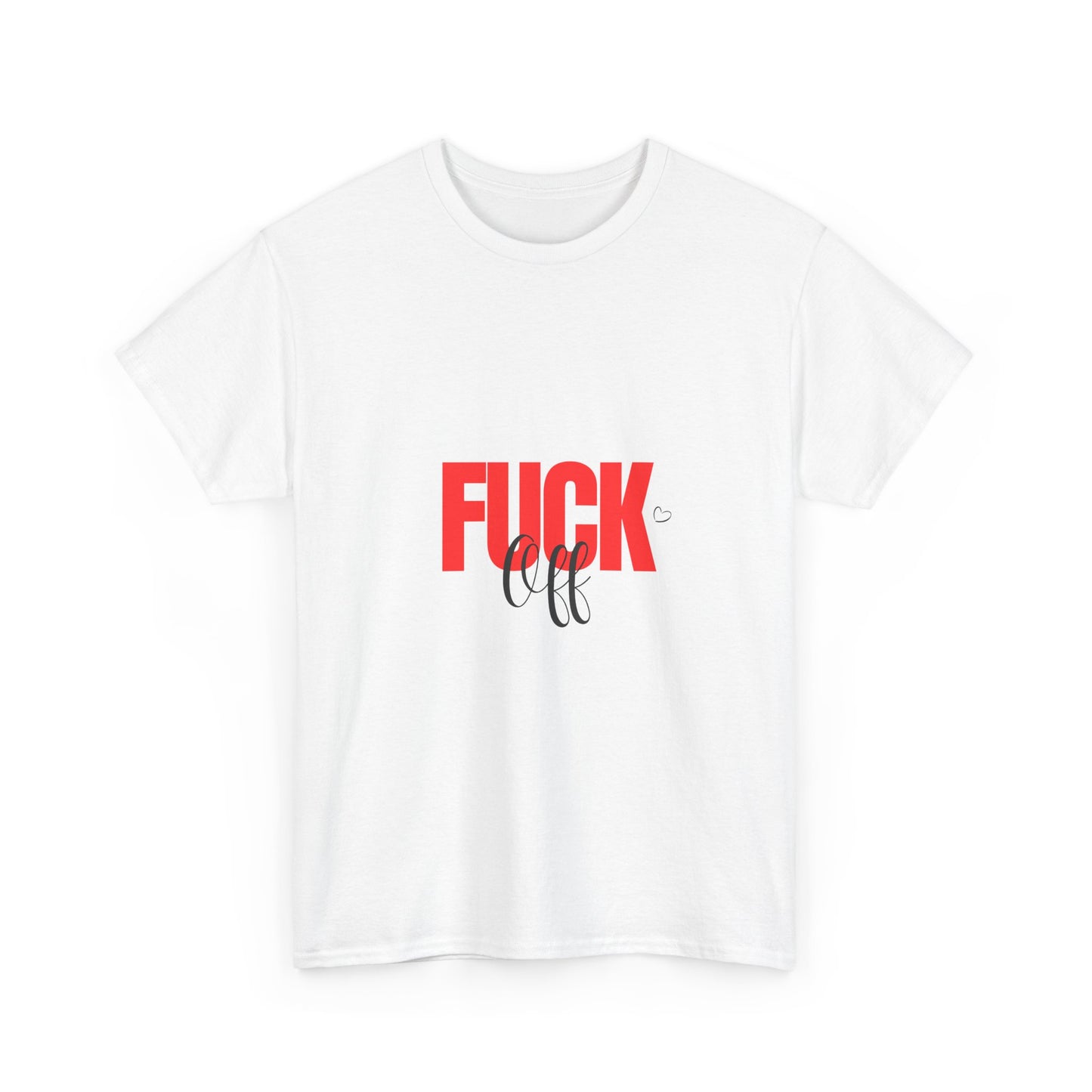 Graphic Tee — Bold 'FUCK' Red Block Letter Tee with Script Accent