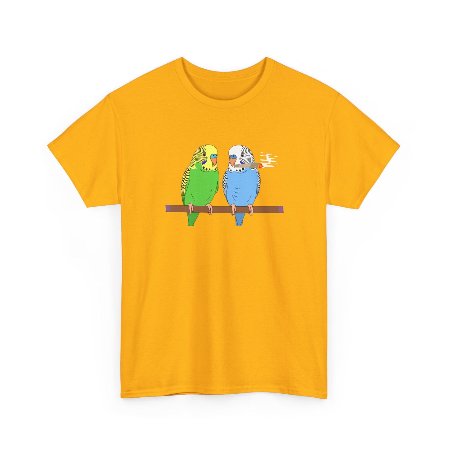 2 Birds 1 Stoned T-Shirt — Cute Parakeet Pair Graphic Tee
