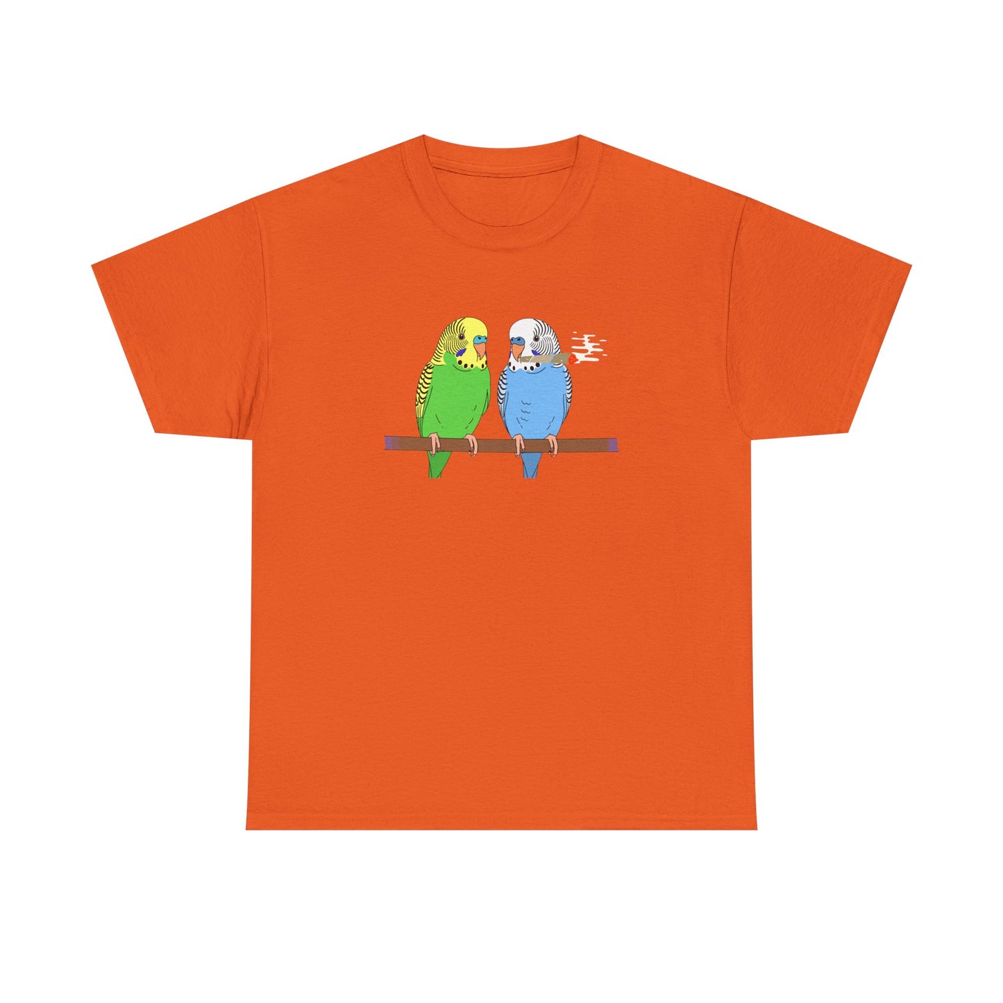 2 Birds 1 Stoned T-Shirt — Cute Parakeet Pair Graphic Tee