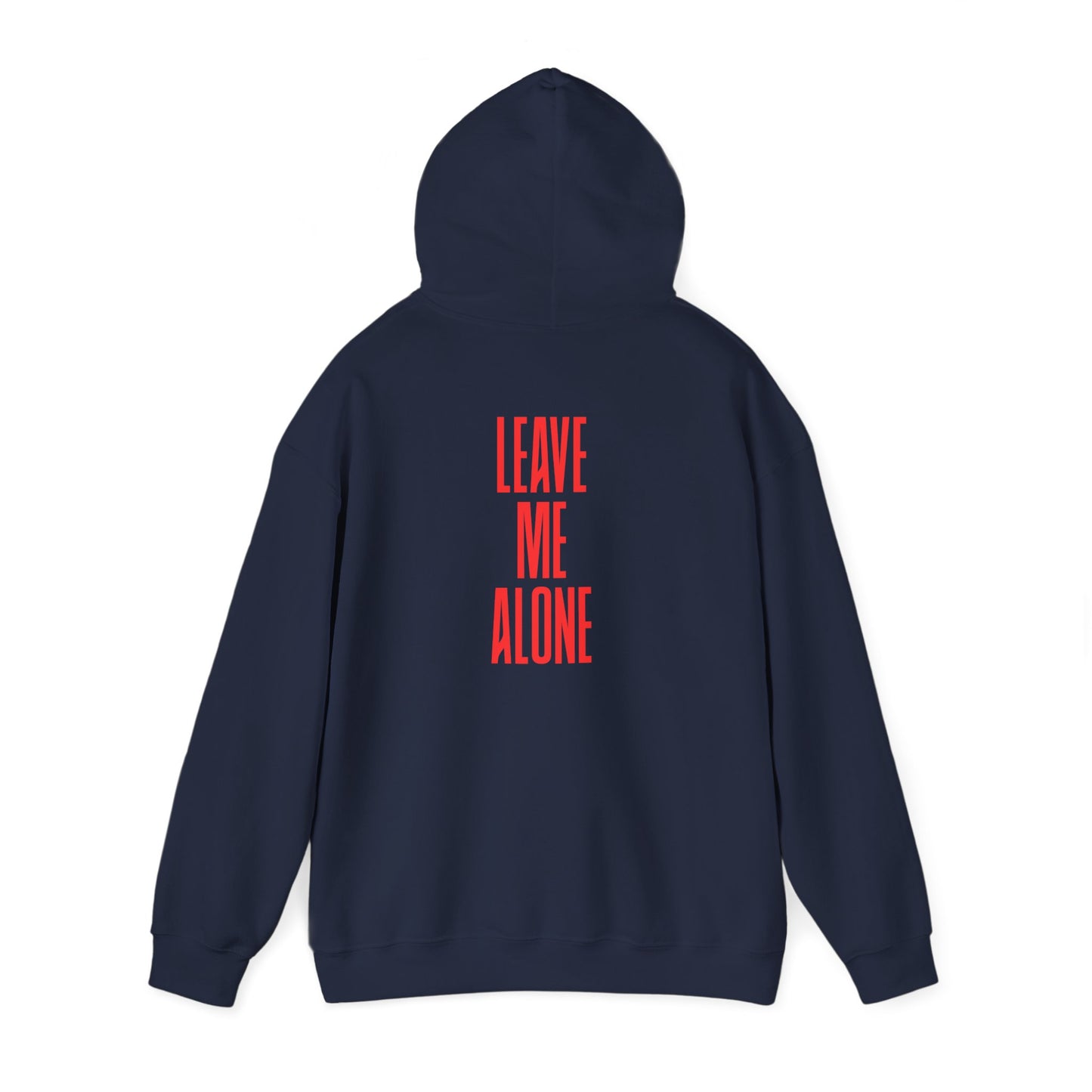 Leave Me Alone Hoodie — Minimal Pink Text Graphic Hooded Sweatshirt
