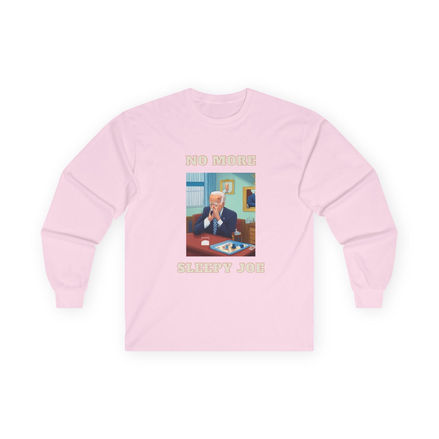 No More Sleepy Joe Long Sleeve Tee — Political Satire Graphic Shirt