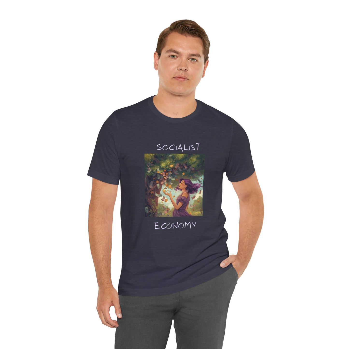 Socialist Economy Graphic Tee — Whimsical Nature Illustration T-Shirt