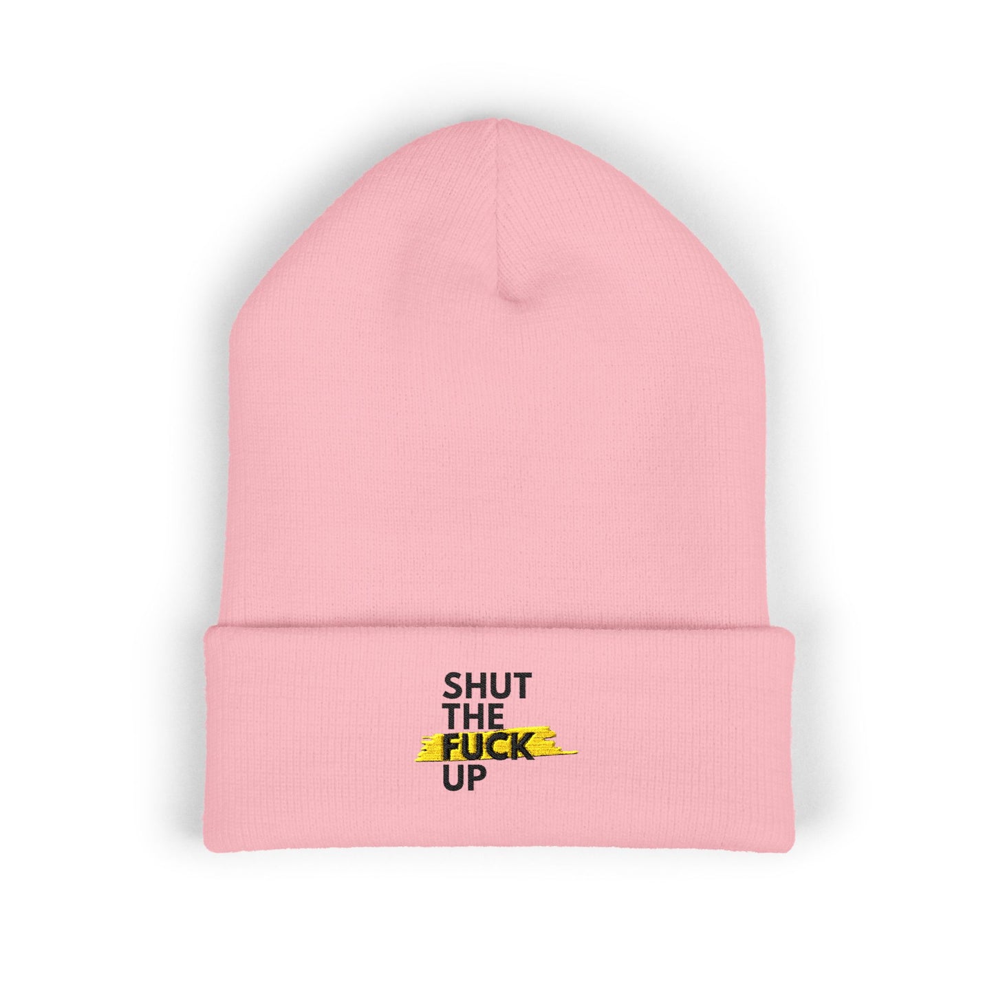 Embroidered "Shut The F*** Up" Cuffed Beanie — Bold Streetwear Winter Hat
