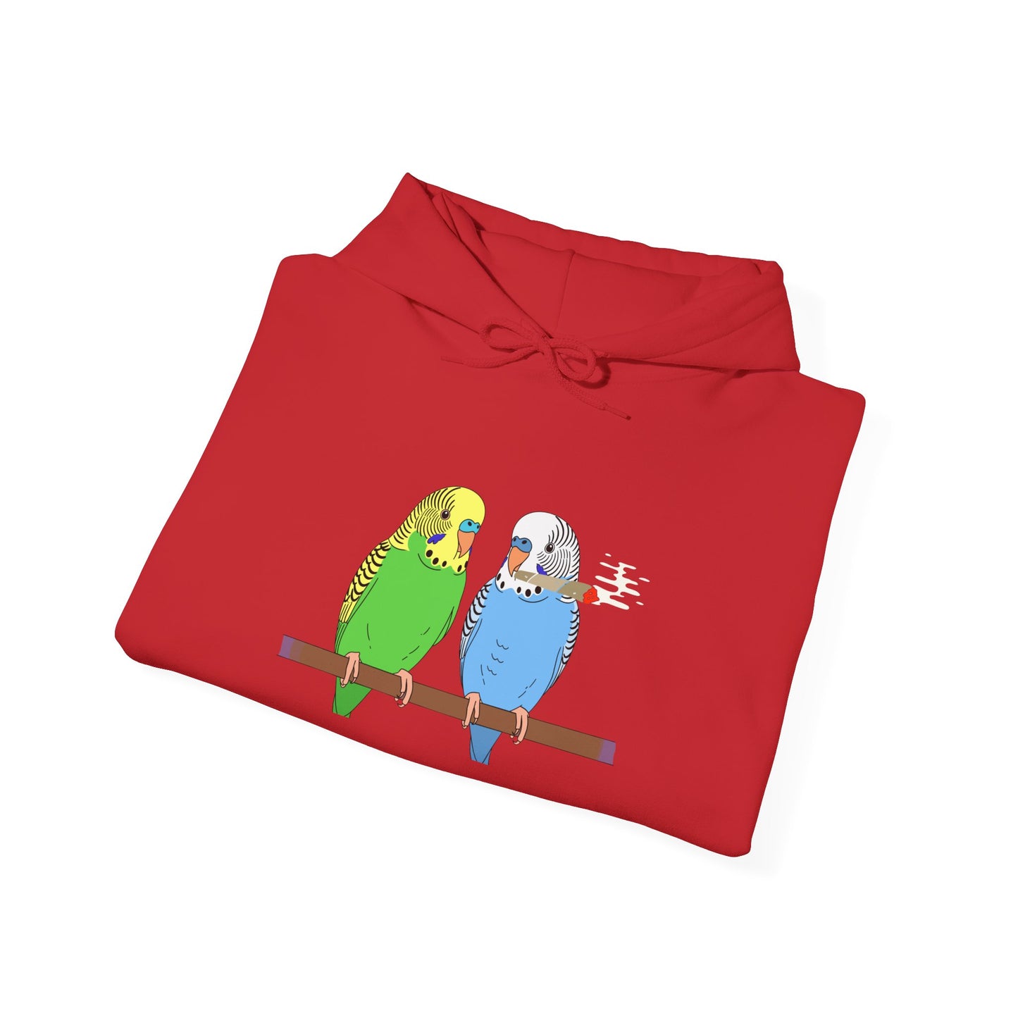 2 Birds 1 Stoned Hoodie – Cute Paired Budgerigar Bird Graphic Sweatshirt