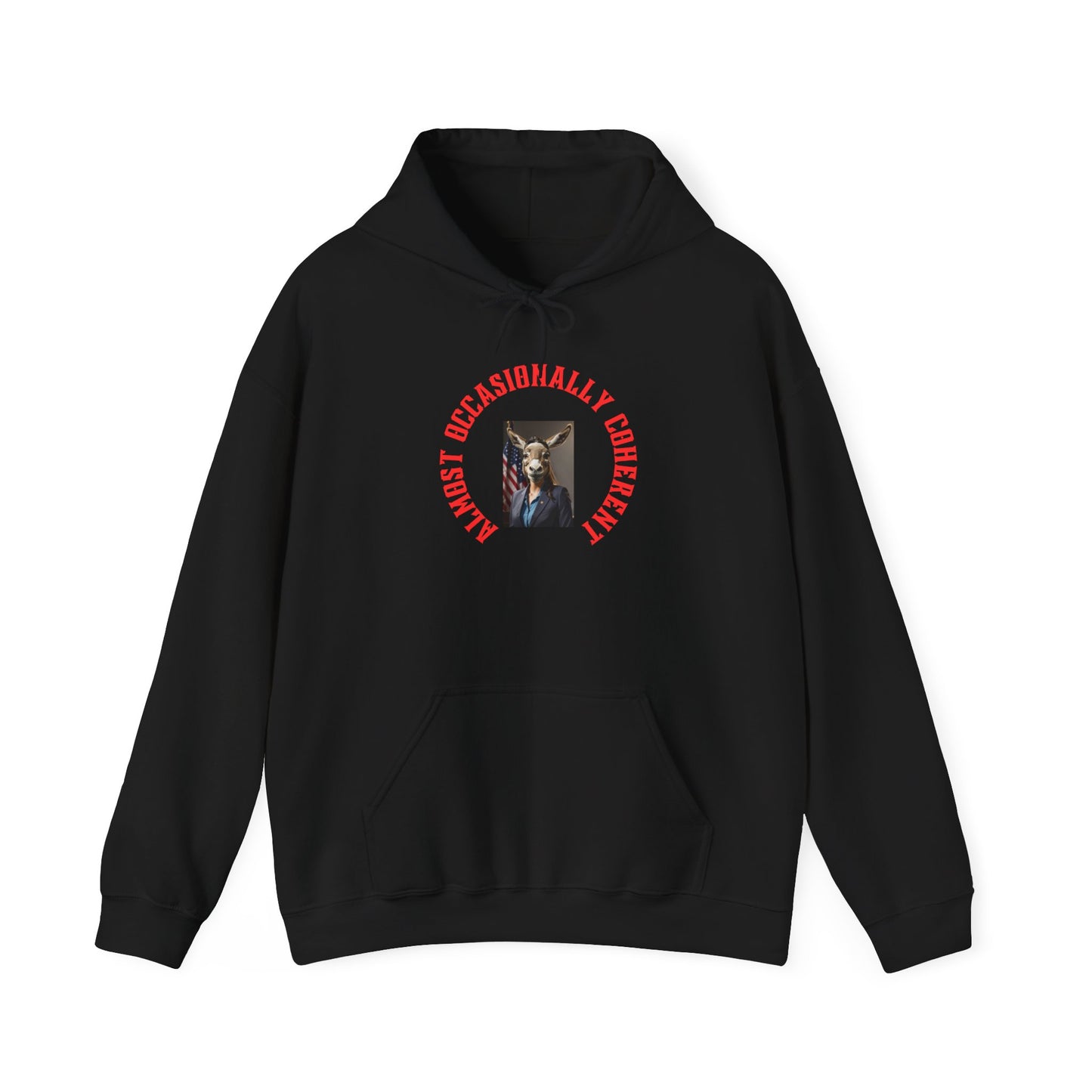 Hoodie — 'AOC' Graphic Pullover with Retro Photo