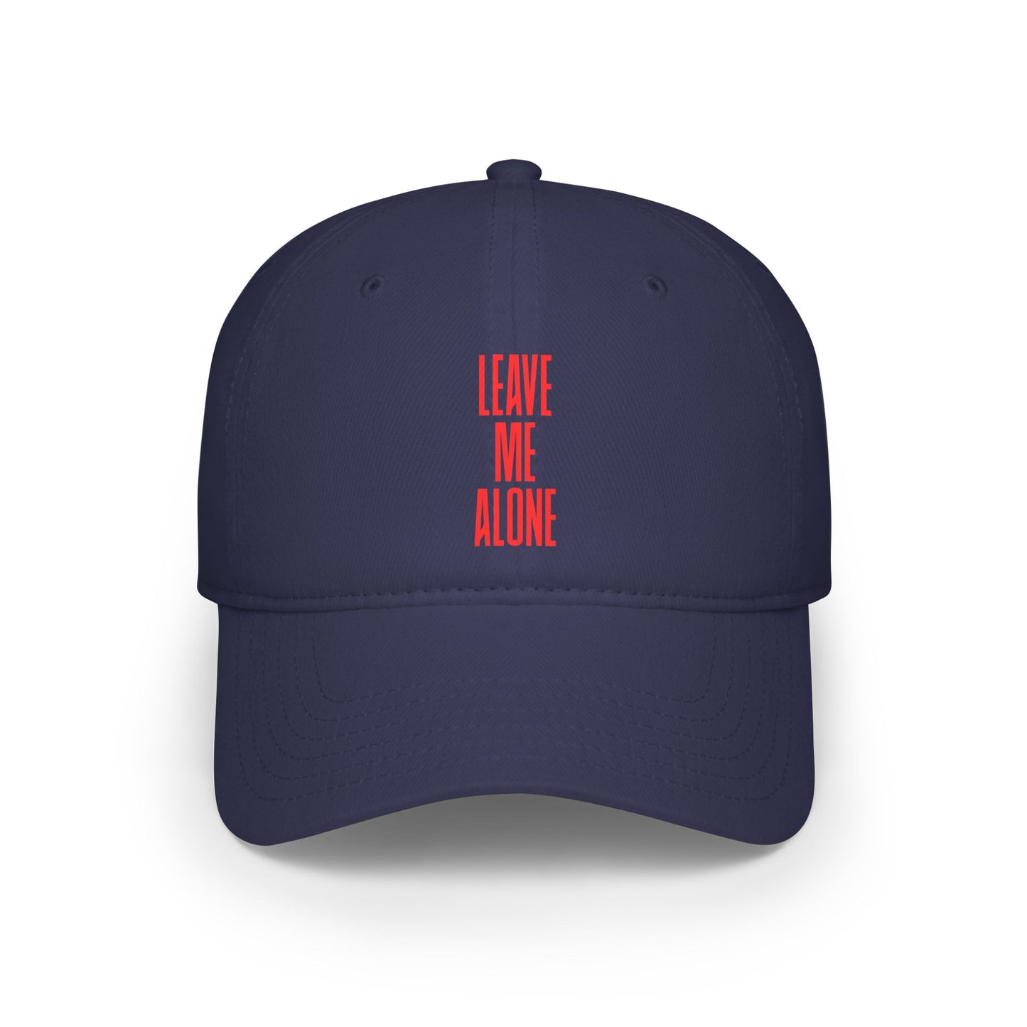 Low Profile Cap — 'Leave Me Alone' Minimalist Black Baseball Hat