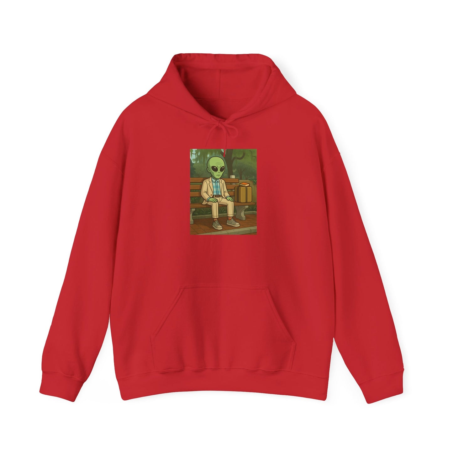 Gump Hoodie – Retro Green Alien Illustration Pullover