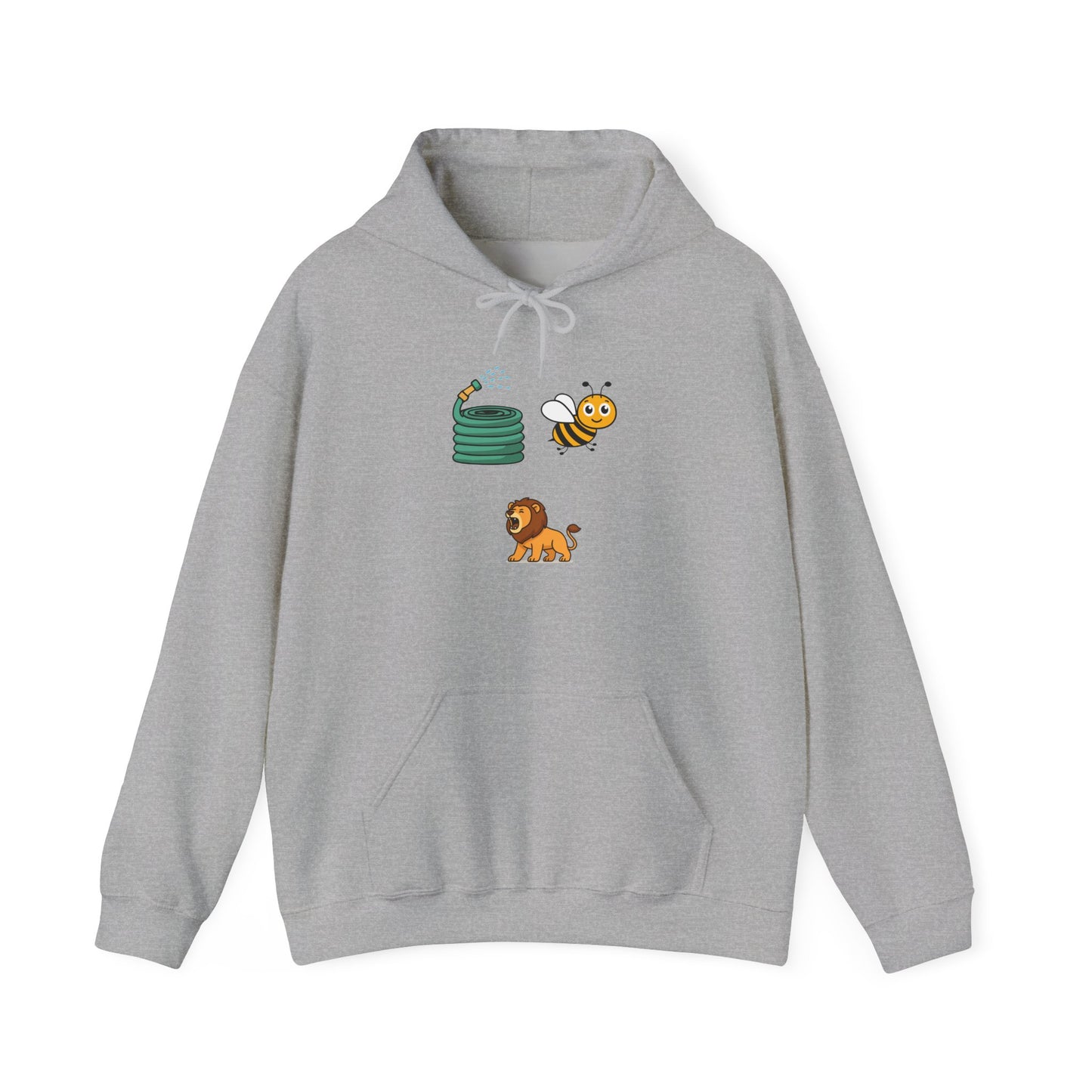 Hose Bee Lion Hoodie — Cute Emoji Puzzle Graphic Sweatshirt